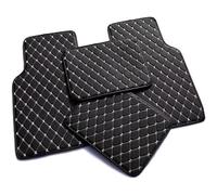 Car Leather Floor Mats for Nissan Qashqai J11 2014-2017, 4Pcs Custom Automotive Non-Slip Protection Carpets, Front Rear Row Foot Cargo Liners Pads Accessories, C/Black White