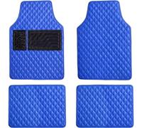 Car Leather Floor Mats for Renault Symbioz E Tech Full Hybrid 2024-2025, 4Pcs Custom Automotive Non-Slip Carpets, Front Rear Row Foot Cargo Liners Pads Protection Accessories, C/Blue