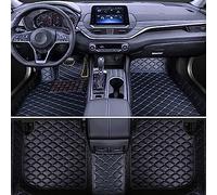 Car Leather Floor Mats for Toyo-ta C-HR CHR 2018-2023, Full Coverage Front Rear Protection Floor Liner, Waterproof Anti-Slip All-Weather Auto Interior Accessories,Black-Blue-RHD