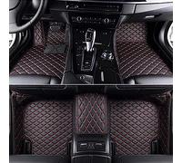 Car Leather Floor Mats for Toyo-ta C-HR CHR 2018-2023, Full Coverage Front Rear Protection Floor Liner, Waterproof Anti-Slip All-Weather Auto Interior Accessories,Black-Red-RHD