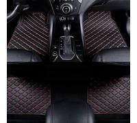 Car Leather Floor Mats for Vauxhall Mokka X 2016 2017 2018 2019 (RHD), All Weather Waterproof Non-Slip Car Floor Mats Set, Car Protection Accessories,3 BLACK+RED