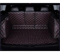 Car Leather Rear Trunk Boot Mats for Volkswagen Polo (Overall backrest) 2011-2018, Waterproof Non-Slip Storage Protector Pad Auto Anti-Scratch Accessories,Black Red