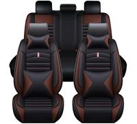 Car Leather Seat Cover Sets for Atlas/Teramont 7seats, Front Rear Waterproof NonSlip Comfortable and Breathable Interior Accessories,D/Black-coffee