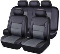 Car Leather Seat Cover Sets for Kia NIRO II/NIRO EV/NIRO Hybrid 2022-2025, All Weather Custom Car Seat Covers Breathable Waterproof Full Set Cushions Protectors Accessories,black grey