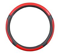 Car Leather Steering Wheel Cover for KIA Opirus/Optima/Picanto/Pride/Rio/Sorento/Soul, Sport Antislip Breathable Steering Wheel Cover, Universal Size 38cm, Accessories,Red-Round