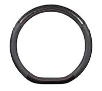 Car Leather Steering Wheel Cover for KIA Opirus/Optima/Picanto/Pride/Rio/Sorento/Soul, Sport Antislip Breathable Steering Wheel Cover, Universal Size 38cm, Accessories,Black-D type