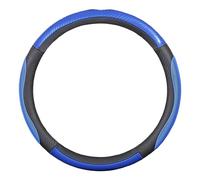 Car Leather Steering Wheel Cover for KIA Opirus/Optima/Picanto/Pride/Rio/Sorento/Soul, Sport Antislip Breathable Steering Wheel Cover, Universal Size 38cm, Accessories,Blue-Round