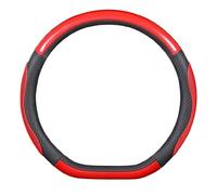 Car Leather Steering Wheel Cover for KIA Opirus/Optima/Picanto/Pride/Rio/Sorento/Soul, Sport Antislip Breathable Steering Wheel Cover, Universal Size 38cm, Accessories,Red-D type