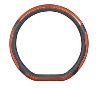 Car Leather Steering Wheel Cover for KIA Opirus/Optima/Picanto/Pride/Rio/Sorento/Soul, Sport Antislip Breathable Steering Wheel Cover, Universal Size 38cm, Accessories,Orange-D type
