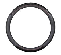 Car Leather Steering Wheel Cover for Opel Mokka 2012-2018, Sport Antislip Breathable Steering Wheel Cover, Universal Size 38cm, Accessories,Black-Round