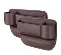 Car Leather Storage Gap Bag Filler Organizer for Alfa Romeo Giulia Stelvio 2017-2025, 2Pack Multifunctional Side Pocket for Phones Glasses Keys Cards Cup Holder, Seat Box, B/Brown