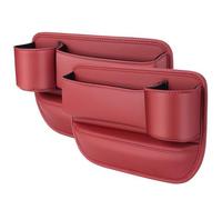 Car Leather Storage Gap Bag Filler Organizer for Seat Altea Exeo 2006-2025, 2Pack Multifunctional Side Pocket for Phones Glasses Keys Cards Cup Holder, Seat Box, D/Red