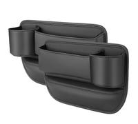 Car Leather Storage Gap Bag Filler Organizer for Suzuki Across Swace 2020-2025, 2Pack Multifunctional Side Pocket for Phones Glasses Keys Cards Cup Holder, Seat Box,A/Black