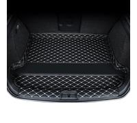 Car Leather Trunk Mats Boot Liners For Jaguar F-Pace Hybrid PHEV (2021-2024 2025), Tailored Anti-Slip Waterproof Cargo Pet Carpets with Raised Edges, Protector Accessories, B/Black White