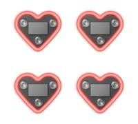 Car LED Ambient Heart Light Solar Powered Heart-Shaped LED Neon Light IP65 Waterproof Switchable Modes Romantic Cars Outdoor Decor for Couples Valentine's Day Car Decor (Red, 4PCS)