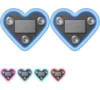 Car LED Ambient Light, Solar-Powered Heart-Shaped LED Neon L/ight, IP65 Waterproof, Switchable Modes, Romantic Car Interior Decor Accessory for C/ar and Outdoor Decor (Blue*2)