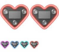 Car LED Ambient Light, Solar-Powered Heart-Shaped LED Neon L/ight, IP65 Waterproof, Switchable Modes, Romantic Car Interior Decor Accessory for C/ar and Outdoor Decor (Red*2)