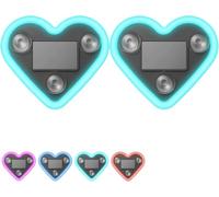 Car LED Ambient Light, Solar-Powered Heart-Shaped LED Neon L/ight, IP65 Waterproof, Switchable Modes, Romantic Car Interior Decor Accessory for C/ar and Outdoor Decor (Light Blue*2)