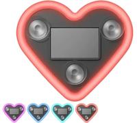 Car LED Ambient Light, Solar-Powered Heart-Shaped LED Neon L/ight, IP65 Waterproof, Switchable Modes, Romantic Car Interior Decor Accessory for C/ar and Outdoor Decor (Red)