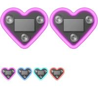 Car LED Ambient Light, Solar-Powered Heart-Shaped LED Neon L/ight, IP65 Waterproof, Switchable Modes, Romantic Car Interior Decor Accessory for C/ar and Outdoor Decor (Pink*2)