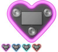 Car LED Ambient Light, Solar-Powered Heart-Shaped LED Neon L/ight, IP65 Waterproof, Switchable Modes, Romantic Car Interior Decor Accessory for C/ar and Outdoor Decor (Pink)