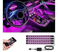 Car LED Interior Lights,Car LED Strip Light with,8 Colors Music Sound-activated Lighting,USB Port Charger Light Bar.