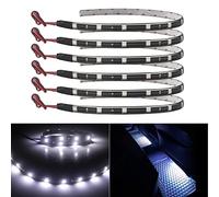 Car Led Strip Light White 30CM Waterproof Led Lights Strip for Interior Car Lights Underglow Motorbike Golf Cart Exterior Led Strip 12V 5050 12SMD, Pack of 6
