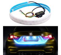 Car Led Strip Trunk Tail Brake Turn Signal Lights Flow Type Ice Blue Red Yellow White, Cool Car Rear Decoration Tailgate Accessories for Cars SUV Truck Trailers (60 inch)