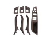 Car Left Right Interior Door Leather Handle Assembly Sets For 5 Series F10 F11 520 523 525 528 530i Car Trim Grab Cover(RHD Brown)