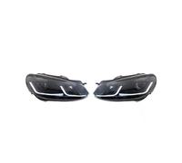Car Light Compatible For VW Golf 6 Headlamp Mk6 2009-2012 LED Projector Lens Headlight DRL Turn Signal Lamps High Beam LampsSMOKE_2 PCS(Style 2)