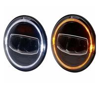 Car Lights Headlight For Suzuki For Samurai Car Truck And More Motorcycle 7 Inch Led Headlight DRL Halo Amber Turn Light Headlamp Lens Glass(Two PCS)