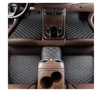 Car Liners 5 Pcs Waterproof Leather Car Floor Mats Universal Auto Foot Pad Protector Automobile Interior Carpet Accessories Floor Mats(Black-Beige)