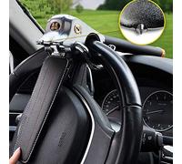 Car Lock, car Steering Wheel Lock, Collapsible car Steering Wheel Anti-Theft airbag Lock, car Anti-Theft Locking Device Steering Wheel Lock and Heavy Duty Safety Hammer - Security Anti-Theft Device