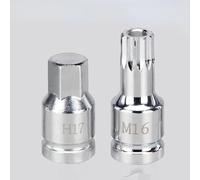 Car Locking Wheel Bolts For VW For H17 M16 1/2" DR Spline Socket Bit Drain Plug Key Automatic Gearbox Transmission Drain Screw Wrench Repair Tool Wheel Nut(M16 And H17)