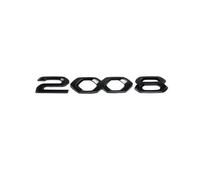 Car Logo Emblem Sticker for Peugeot 4008 5008 3008 2008 308 408, Stylish Front and Rear Emblem Badge Decoration, Auto Exterior Modified Accessories,Black-2008