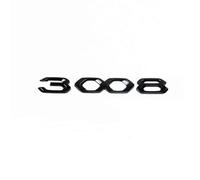 Car Logo Emblem Sticker for Peugeot 4008 5008 3008 2008 308 408, Stylish Front and Rear Emblem Badge Decoration, Auto Exterior Modified Accessories,Black-3008