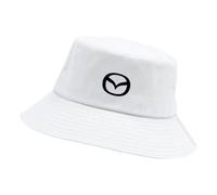 Car Logo Fisherman Hat for Mazda CX-3 CX-4 CX-5,Sun Visor Hat Hiking Hats Boonie Hats Sport Hat Hiking Bucket Hat Unisex Travel Hat Racing Cap Team Cap Cotton,White-A
