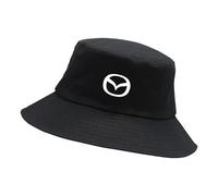 Car Logo Fisherman Hat for Mazda CX-30 BT-50,Sun Visor Hat Hiking Hats Boonie Hats Sport Hat Hiking Bucket Hat Unisex Travel Hat Racing Cap Team Cap Cotton,Black-A