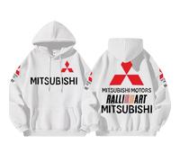 Car Logo Hoodie for Mitsubishi Pajero 2006-2011, Mens Hoodie Pullover Hooded Sweatshirt Long Sleeve Hoody Sweatshirts Hooded Top Work Hoodies For Mens Ladies Car Accessories,White-1-M