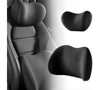 Car Lumbar Support Pillow and Car Neck Pillow For Ford Mustang Mach E, Ergonomic Car Seat Headrest Lumbar Cushion for Back Pain Relief,Black-Headrest