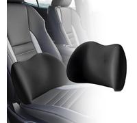 Car Lumbar Support Pillow and Car Neck Pillow For Ford Mustang Mach E, Ergonomic Car Seat Headrest Lumbar Cushion for Back Pain Relief,Black-Headrest