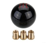 Car Manual Transmission 5 Speed Gear Shift Knob Round Ball with 3 Thread Adapters, Compatible with Multiple Thread Sizes (Black)
