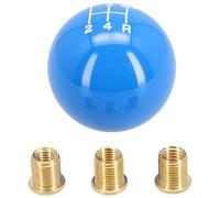 Car Manual Transmission 5 Speed Gear Shift Knob Round Ball with 3 Thread Adapters, Compatible with Multiple Thread Sizes (Blue)