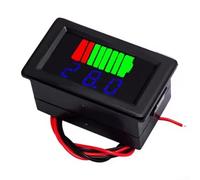 Car Marine Motorcycle Digital Voltmeter with 8-Stage Battery Health Indicator Bar DC Voltage Range 6V to 100V for 12V through 72V Battery Systems (water proof Blue)