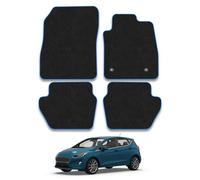Car Mat Co Ford Fiesta (2017+) Car Mats Blue Trim Carpet Tailored Fit Easy Clean With Clips