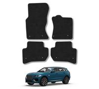 Car Mat Co Jaguar F Pace 2016+ Car Mats Grey Trim Carpet Tailored Fit Easy Clean With Clips