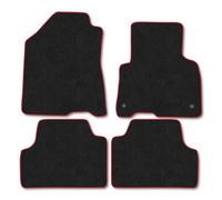 Car Mat Co Kia Soul (2019+) (Ev) Premium Car Mats Tufted-Pile Carpet Red Trim Tailored Fit Car Accessories Durable Set