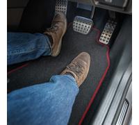 Car Mat Co Vw Golf Mk5 2007-2008 (Round Clip) Car Mats Red Trim Carpet Tailored