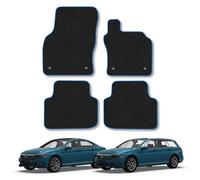 Car Mat Co Vw Passat 2014-2023 Car Mats Blue Trim Carpet Tailored Fit Easy Clean With Clips