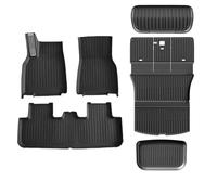 Car Mat For Tesla For Model Y 2025 2026 For Juniper TPE Floor Mats Cargo Liner Trunk Mat Backrest Car(Type 2 6pcs)